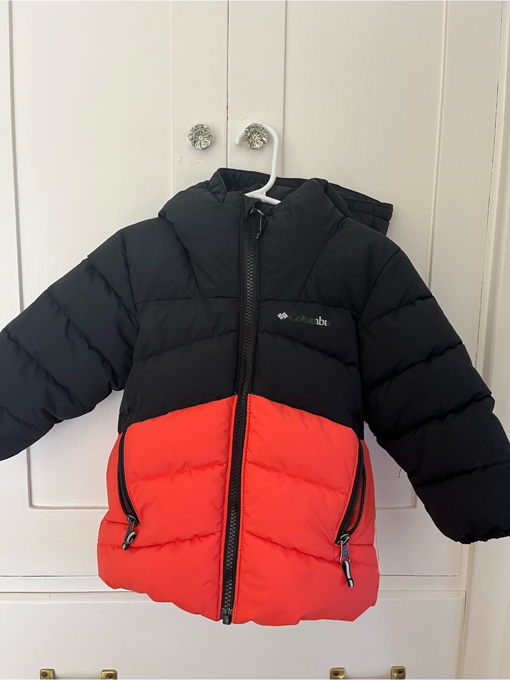 Columbia Kids Black and Red Colorblock Puffer Jacket